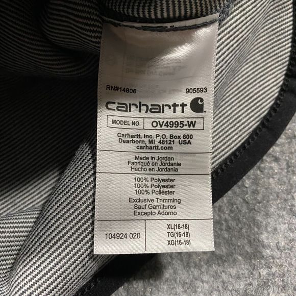 Carhartt Sherpa Fleece Snap Front Vest Womens X-Large XL Relaxed Fit Gray Black - Picture 16 of 16